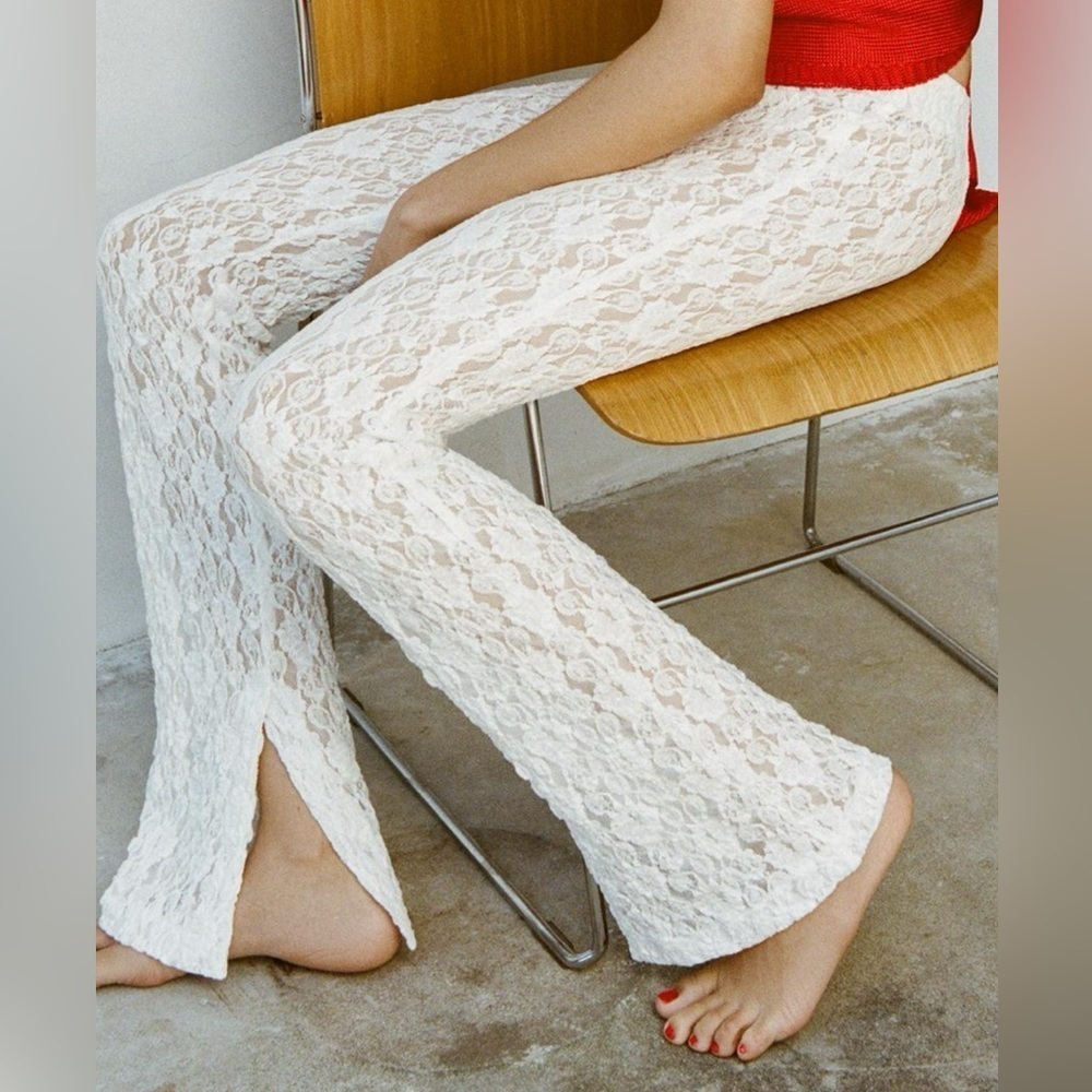 ZARA FLARED LACE LEGGINGS SIZE L